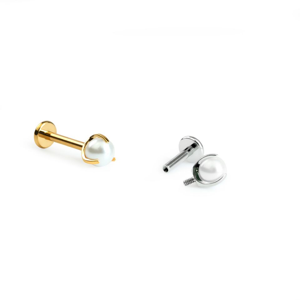 Titanlabret med perle