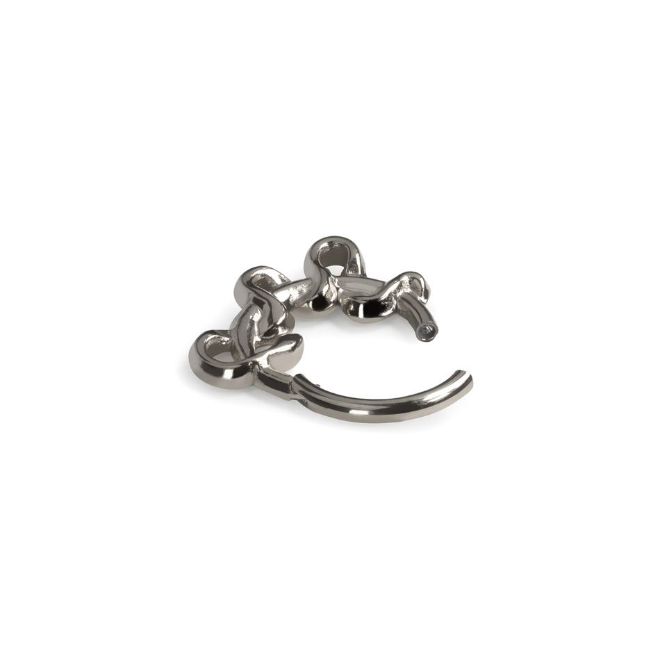 Forovervendt hengslet ring med slange