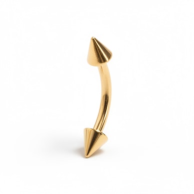 Gullbelagt buet stav med pigger