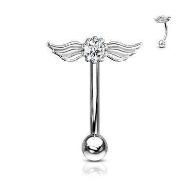 Buet barbell med englevinger og sten