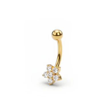 Buet titanbarbell med blomst