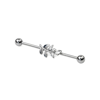 Industrial piercing med blader på stilk