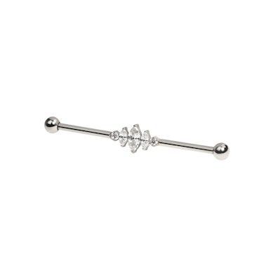 Industrial barbell med marquise-stener