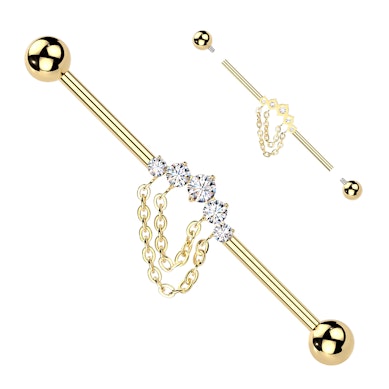 Indistrial barbell med stener med kjeder i titan