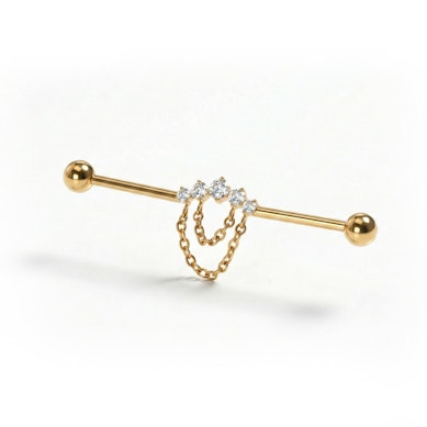 Indistrial barbell med stener med kjeder i titan