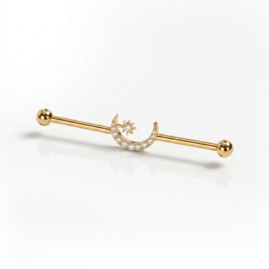 Industrial barbel i titan med sentral måne med stjerne