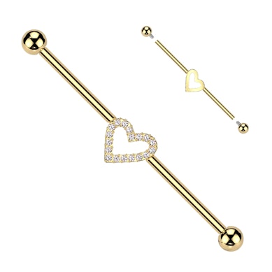 Industrial barbel av titan med hjerte i sentrum