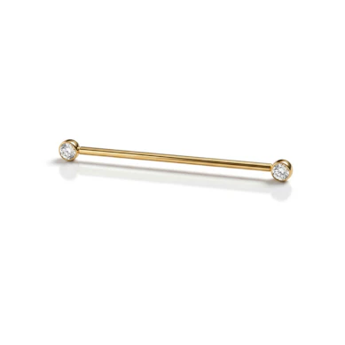 Industrial barbell i titan med bazel-innfattede stener
