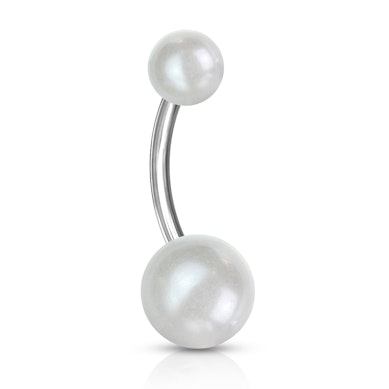 Navlepiercing med perlekuler