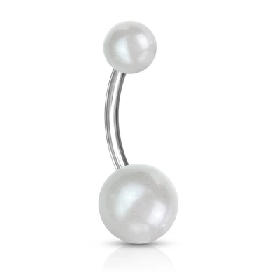 Navlepiercing med perlekuler