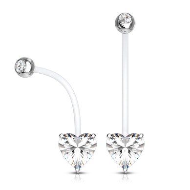 Navlepiercing av PFTE til gravide med hjerte av sten