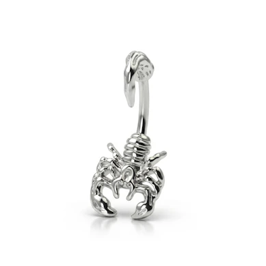 Navlepiercing med skorpion