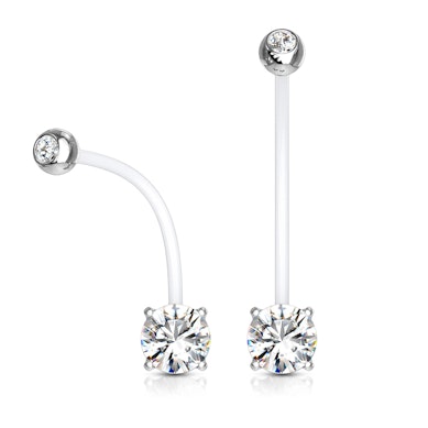 Navlepiercing til gravide med to stener i flere farger