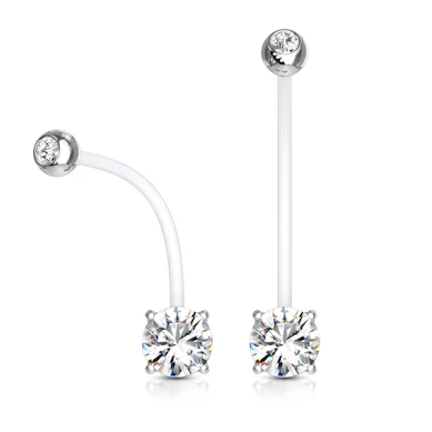 Navlepiercing til gravide med to stener i flere farger