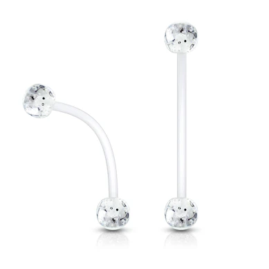 Navlepiercing til gravide med glitterkuler
