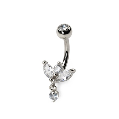 Navlepiercing med marquise-stener