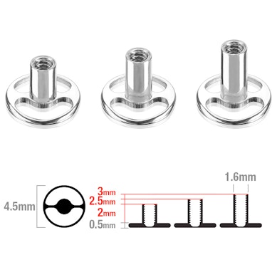 Rund dermal anchor base av titan
