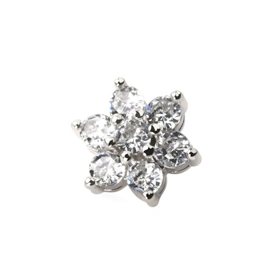 Blomst til dermal anchor med midtsten i flere farger