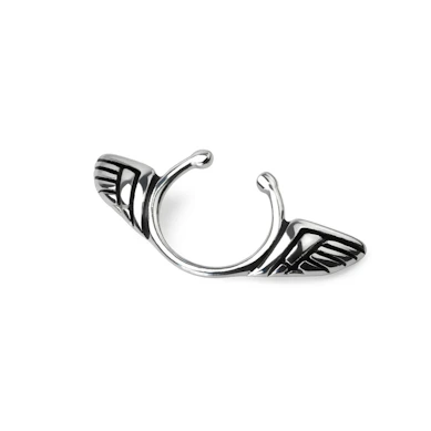 Falsk nippelpiercing med vinger i kirurgisk stål