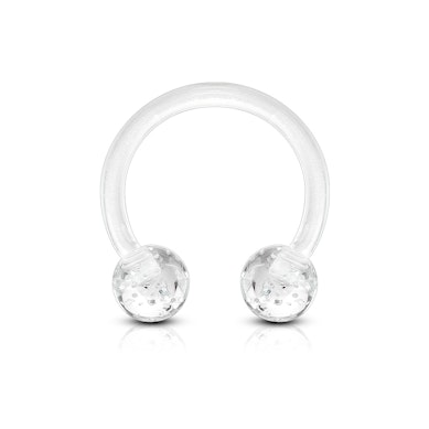 Hestesko av akryl med glitterkuler