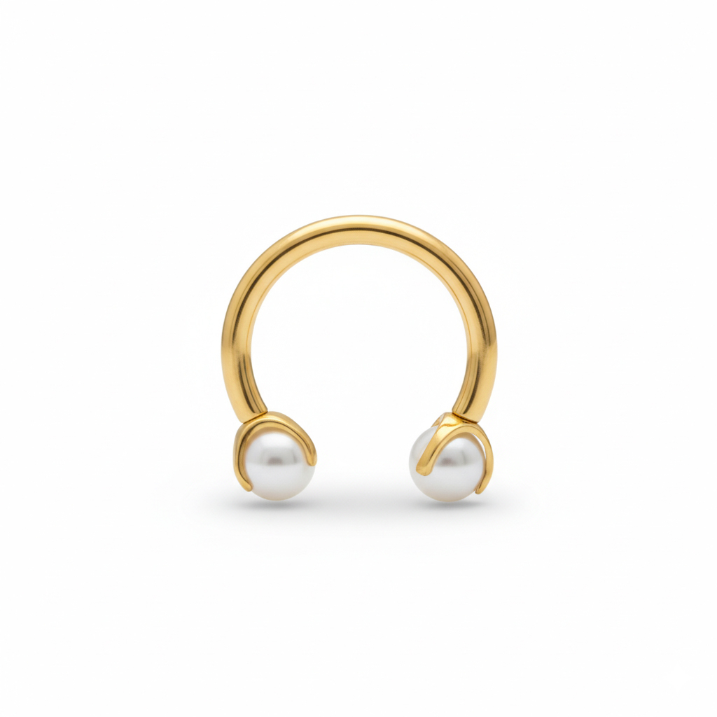 Hestesko i titan med perler