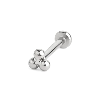 Titan push-in labret med trekantet klyngetopp av kuler