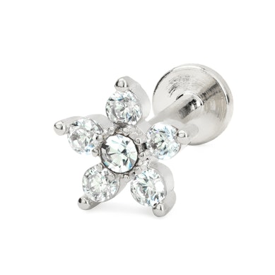 Labret med blomst av sten og innvendig gjenge