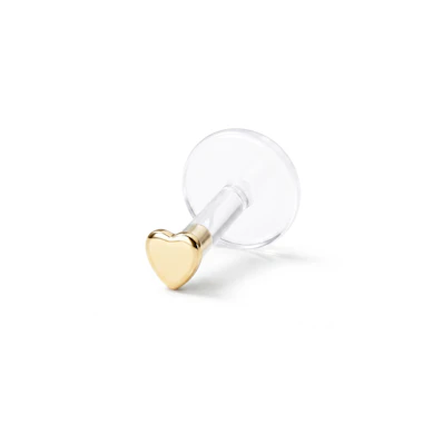 Labret av 14 karat gull med hjertetopp