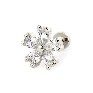 Labret med fembladet blomst og innvendig gjenge