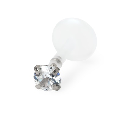 Push-in labret av PTFE med stener etter eget valg