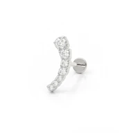 Push-in labret i titan med buet topp og stener