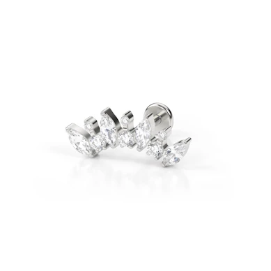 Titanlabret med marquise og rundskårne edelstener