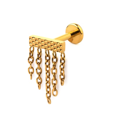 Rektangulær labret med kjeder