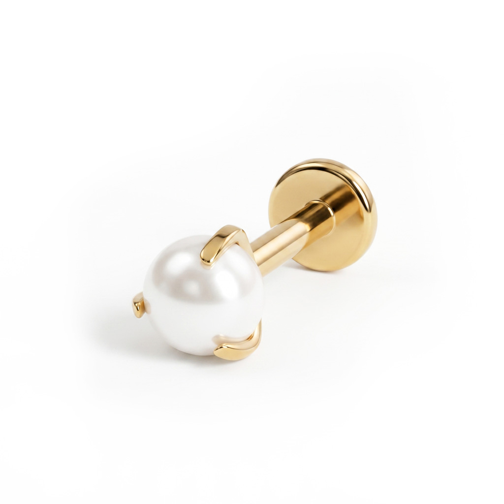 Titanlabret med perle