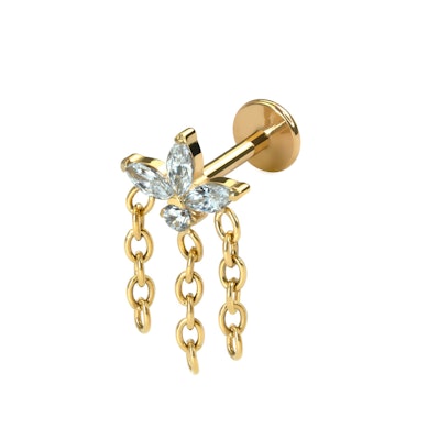 Blomsterlabret av titan med kjeder