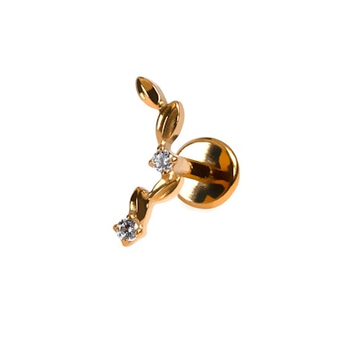 Titanlabret med buet design av blader og stener