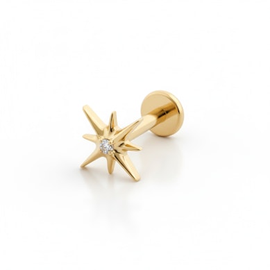 Stjernelabret i titan med sten i midten