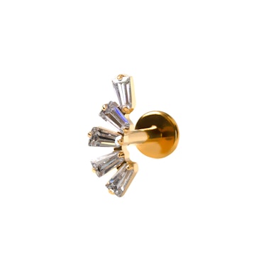 Titanlabret med baguetteslipte stener