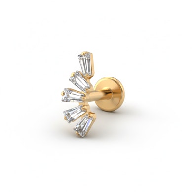 Titanlabret med baguetteslipte stener