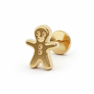 Labret i titan med pepperkakemann-design