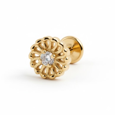 Delikat blomsterlabret i titan