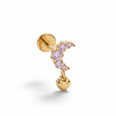 Titanlabret i from av måne med rosa stener