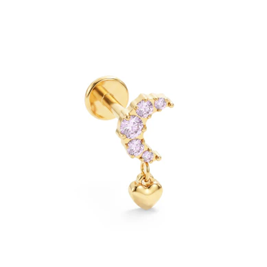 Titanlabret i from av måne med rosa stener