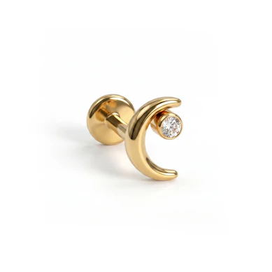 Måneformet labret med stjerne i titan