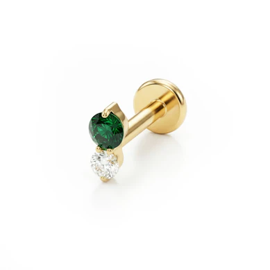 Delikat titanlabret med to stener