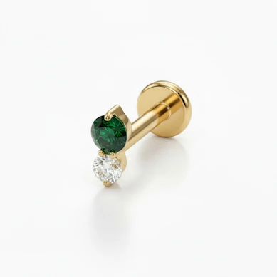 Delikat titanlabret med to stener