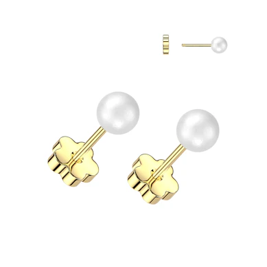 Perleøreringer med et søte blomster bakpå