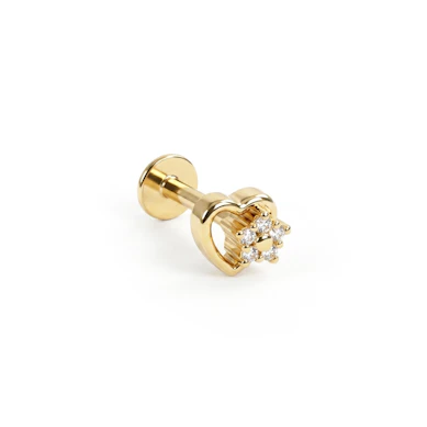 Titanlabret med hjerte og liten blomst