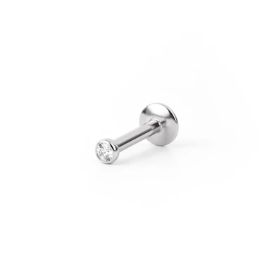 Labret med liten sten og innvendig gjenge