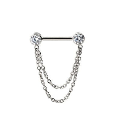 Nippelbarbell av titan med kjeder